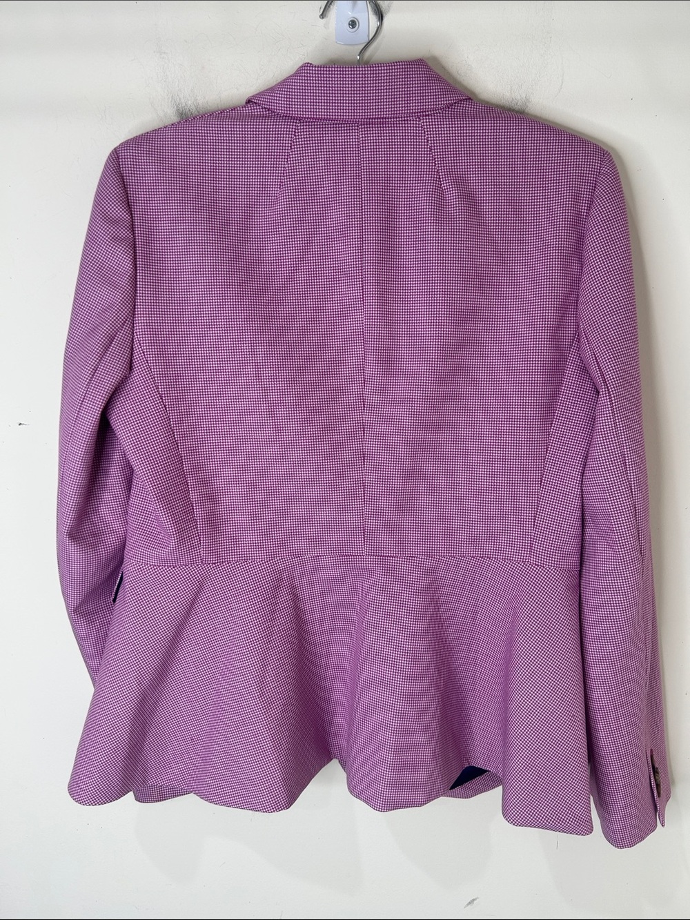 J. CREW Pink Peplum Back Houndstooth Blazer Office Business Size 10 - Picture 3 of 16